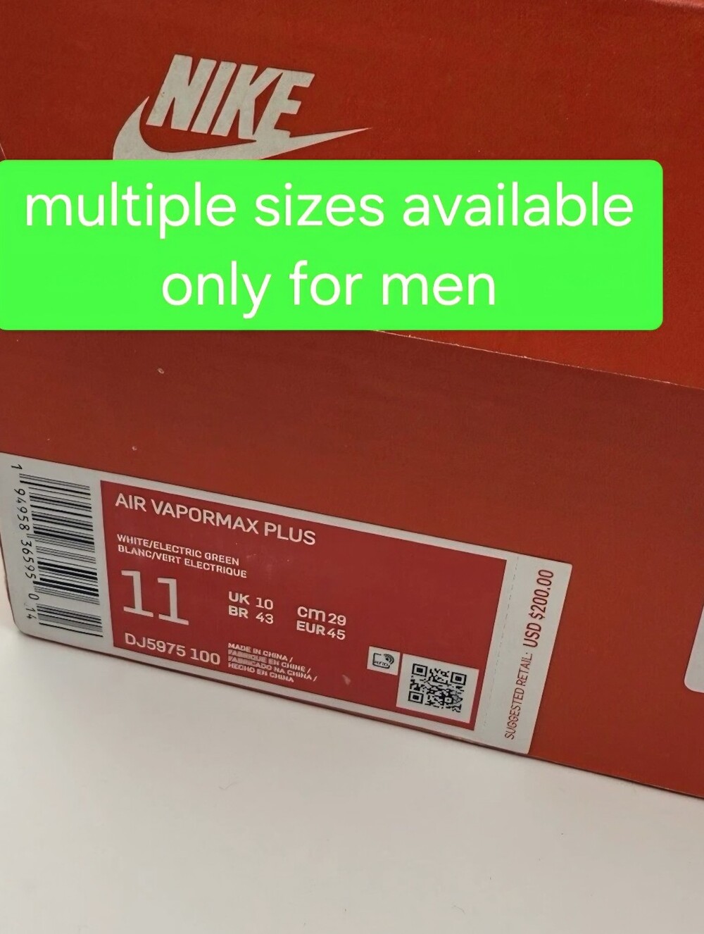 Nike Air Max Vapormax Tennis 🎾 🍏 Green Plus Men Sneakers White Men Brand New - Picture 7 of 16